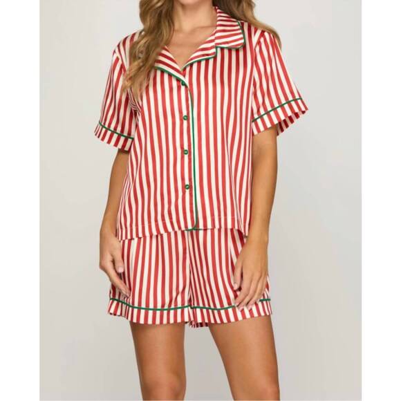 SHE + SKY Other - NEW SHE + SKY doc striped pajama set in red